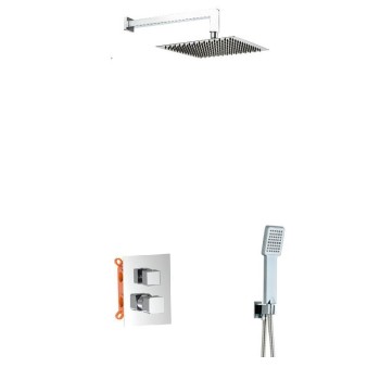 Душ система за вграждане ,пита 25х25см,шлаух и слушалка, хром  AQG QB 19QBEEC20502